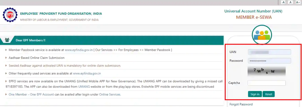 EPF EPFO Login Passbook Claim Status KYC Online Claim Withdraw PF