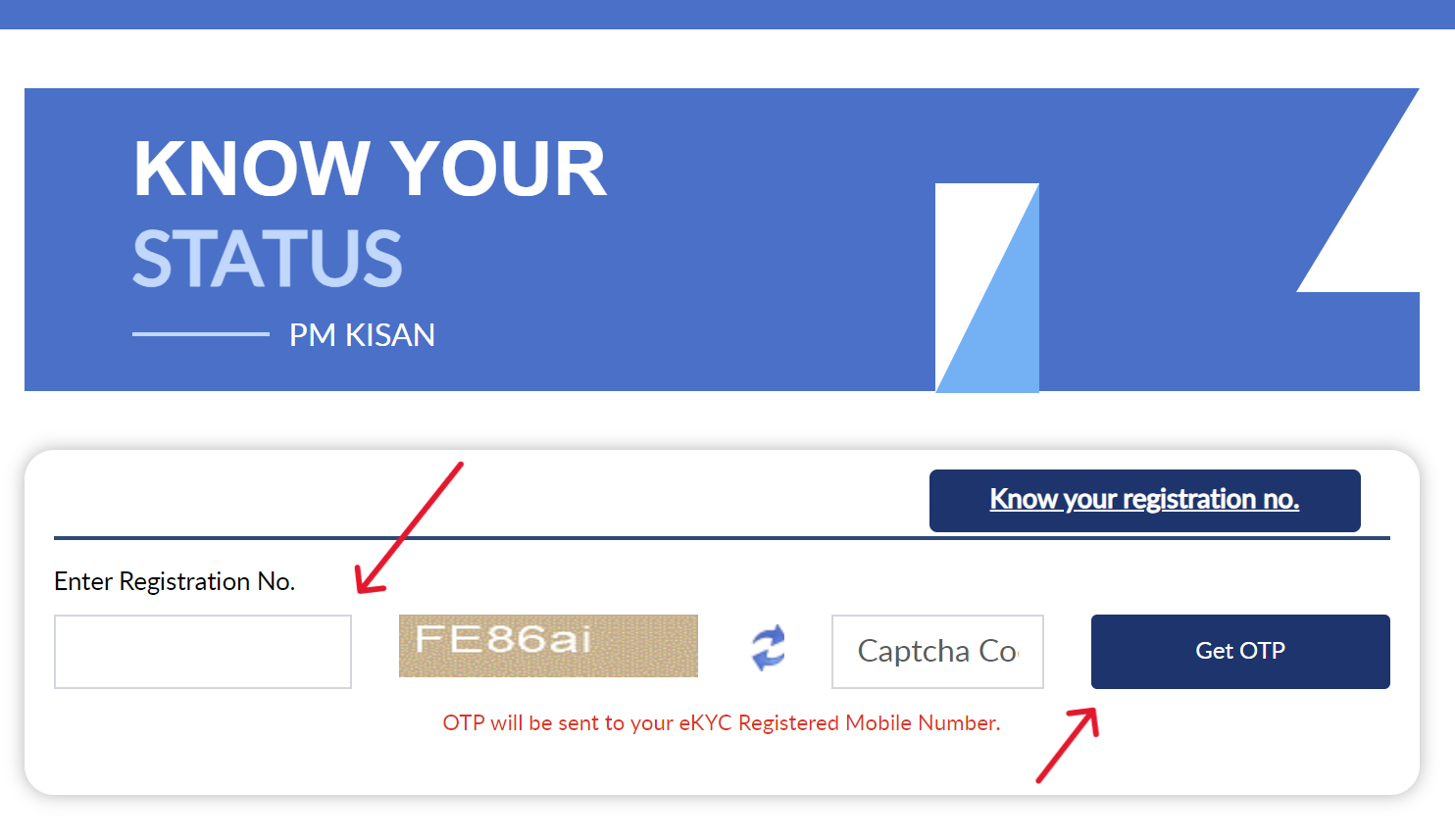 PM-Kisan Beneficiary Status Check Page