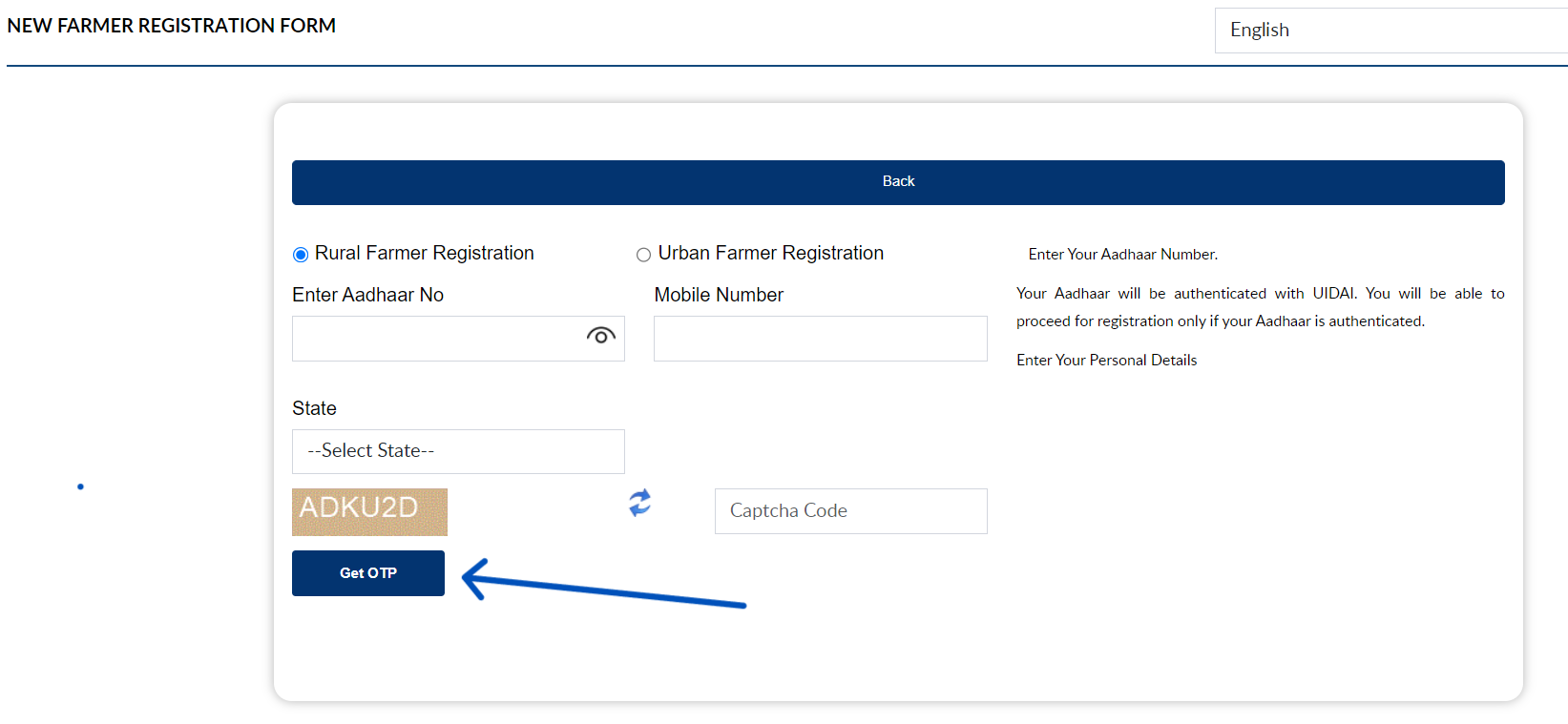 PM-Kisan New Farmer Registration Form