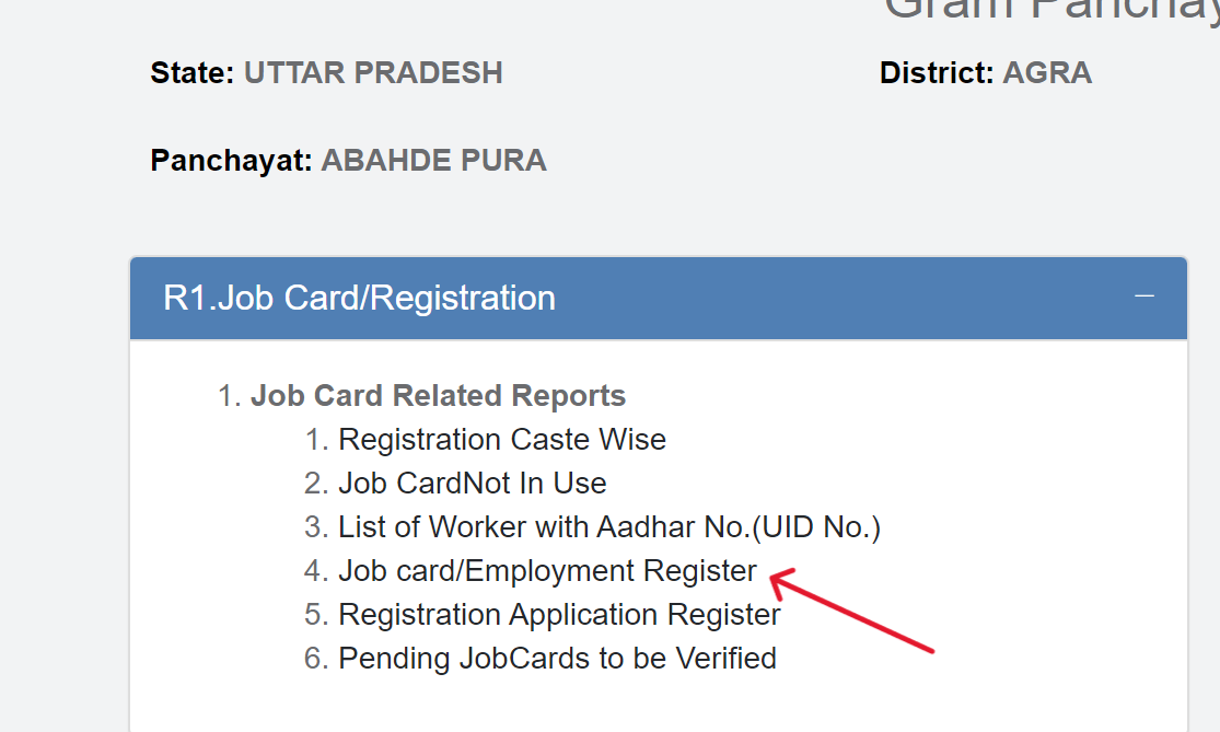 Job Card Register UP