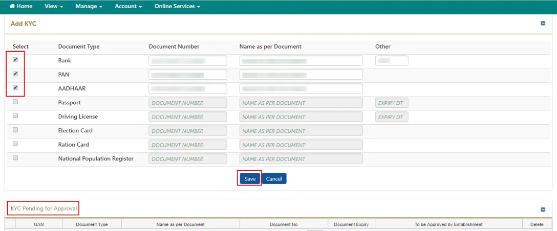 Add KYC and Click on the Save button