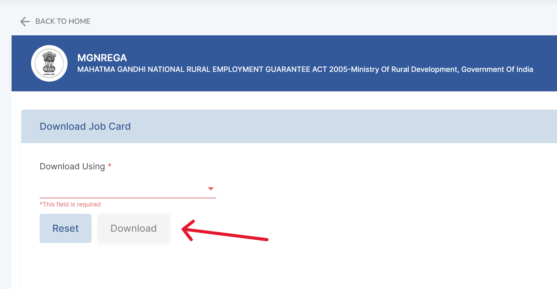 NREGA Job card download page