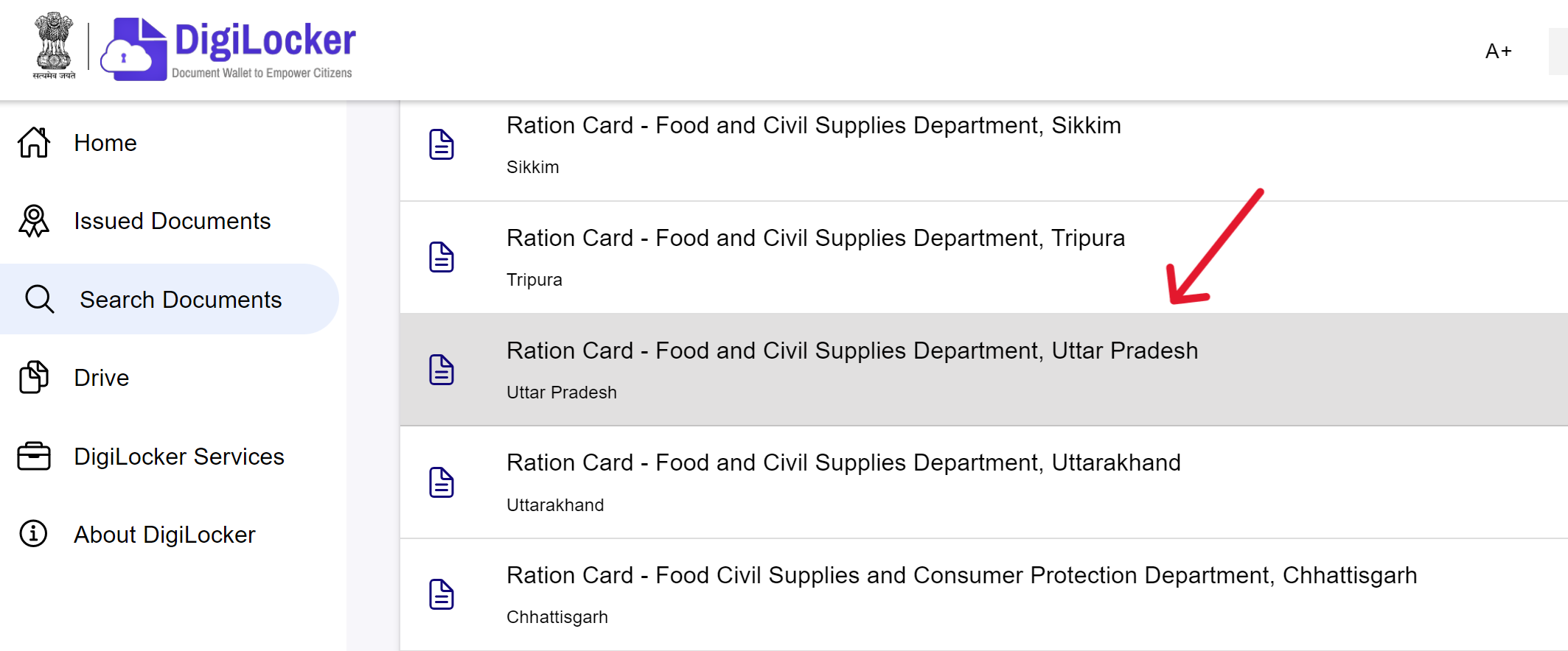 Search Your State For Ration Card