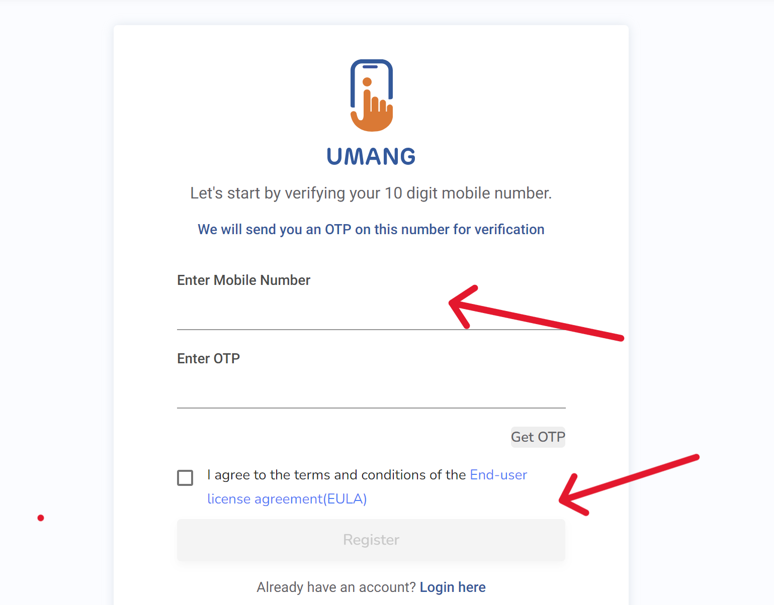 UMANG Registration and Login