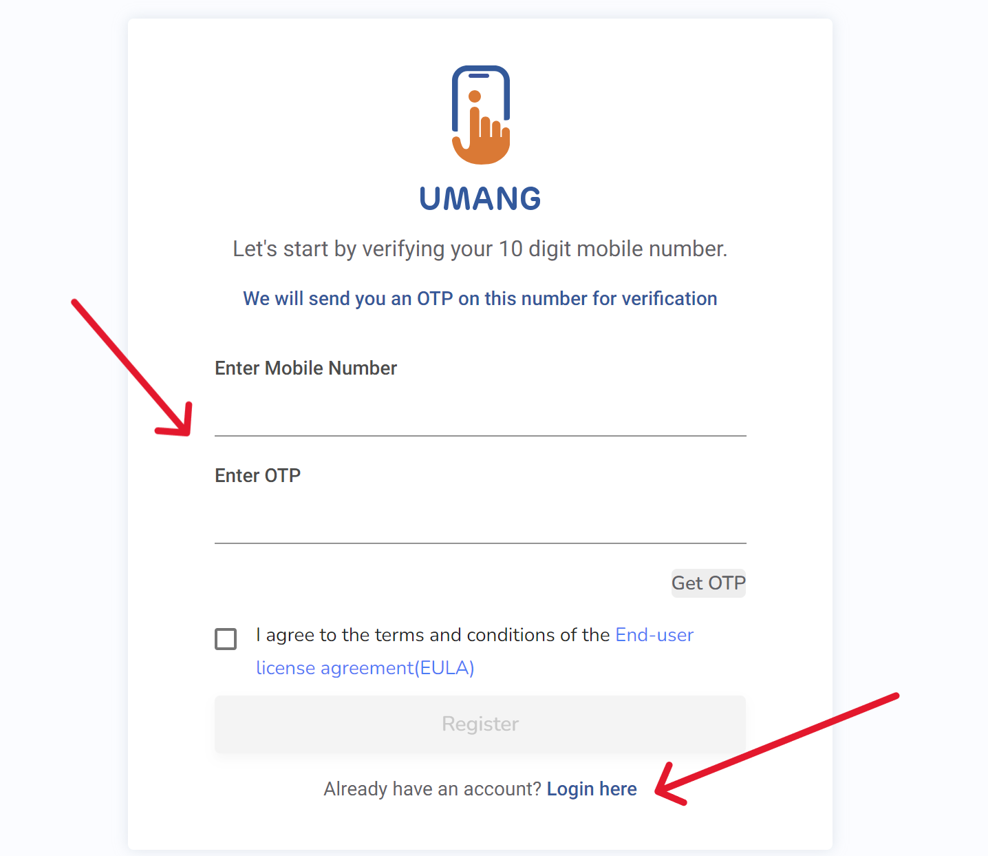 UMANG Registration and Login