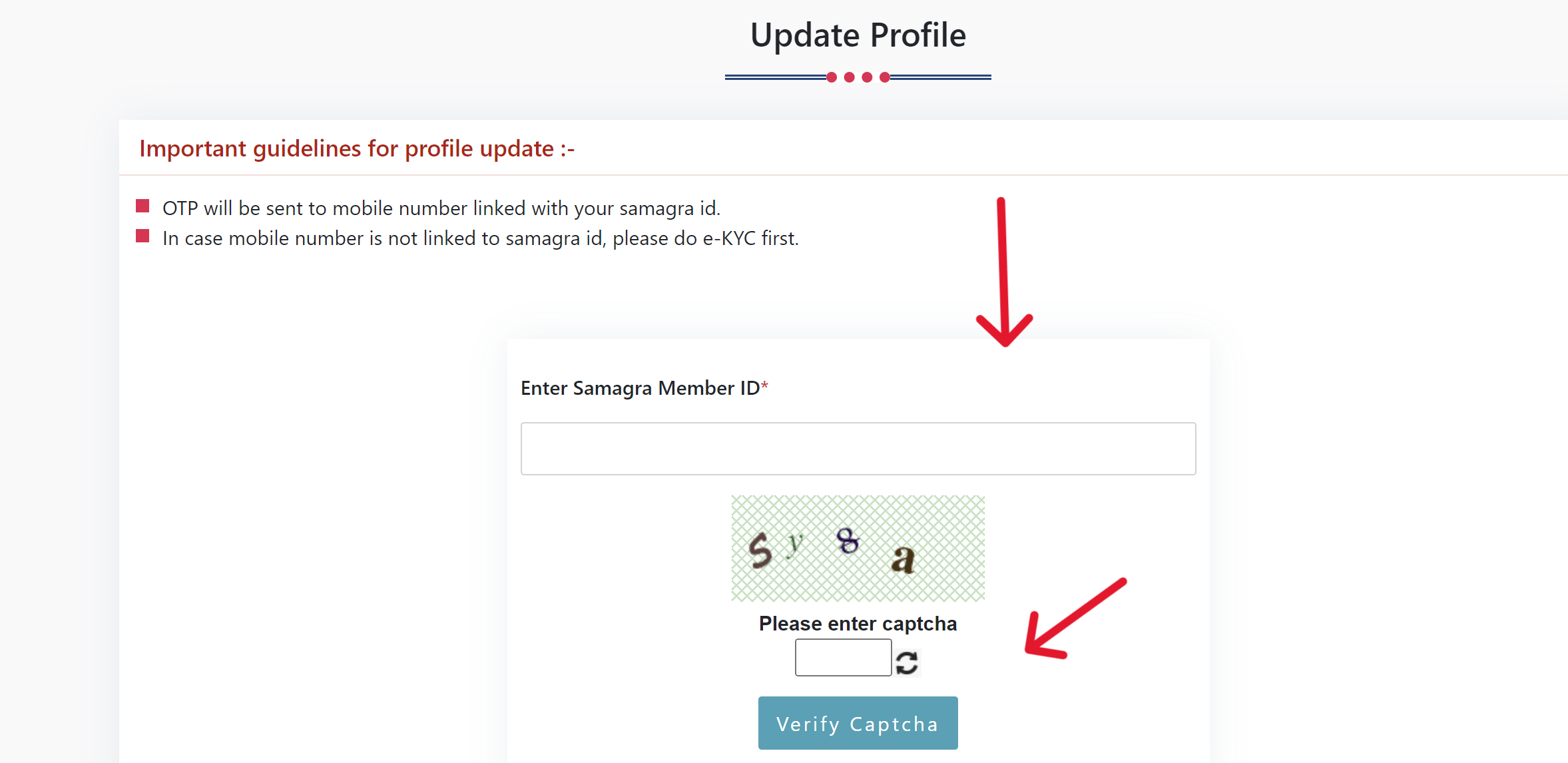 Update Profile On Samagra Portal