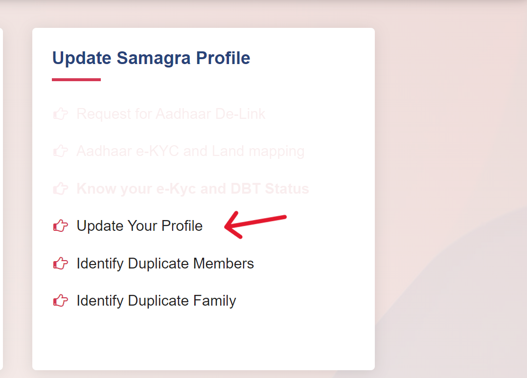 Update Samagra Profile