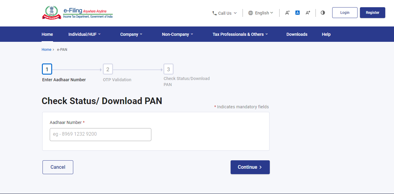 Download e-PAN