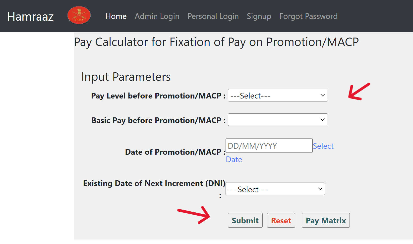 Hamraaz Pay Calculator