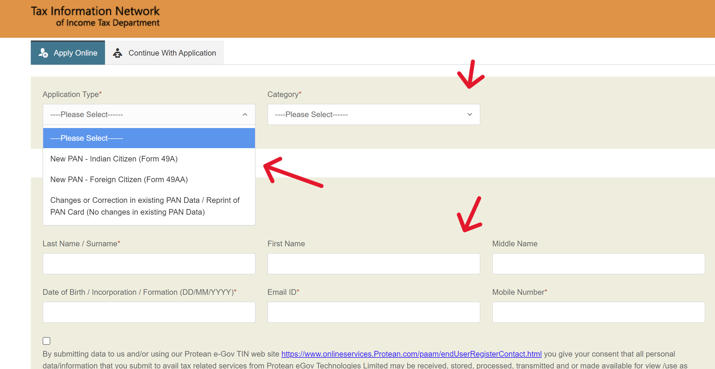 PAN Card Application - Apply for PAN Card Online