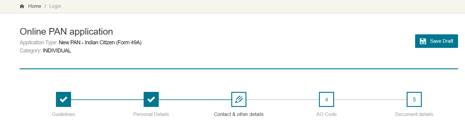 PAN Application Steps NSDL