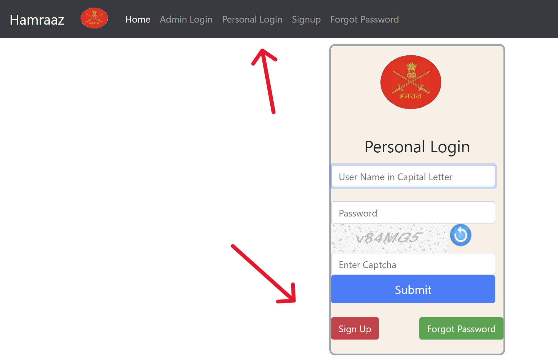 Hamraaz Personal Login