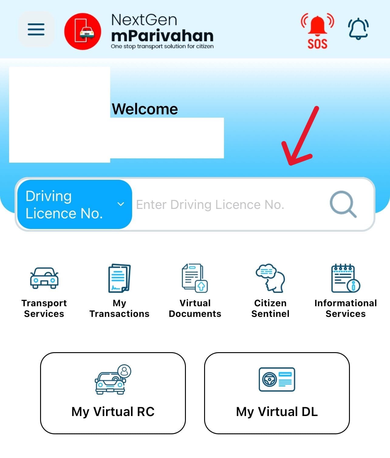 DL Status on mParivahan App