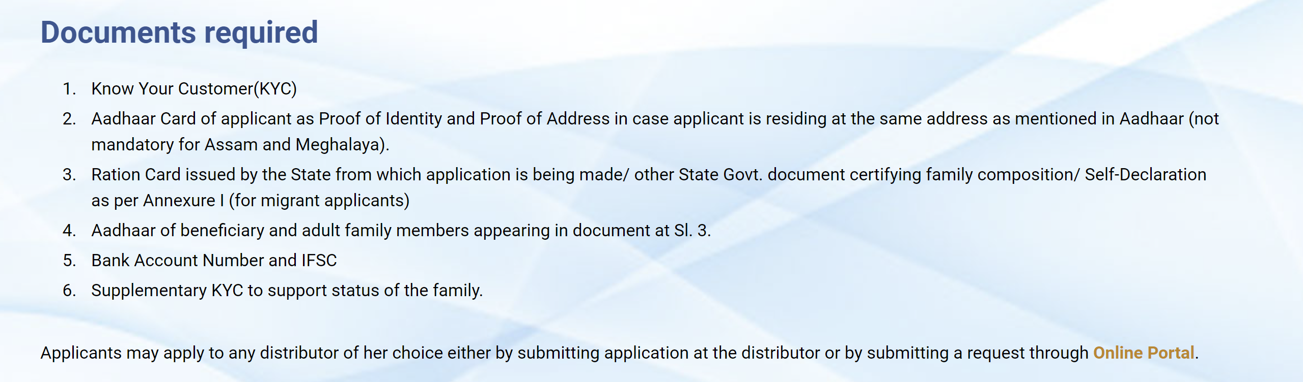 Required Documents For Ujjwala 2.0