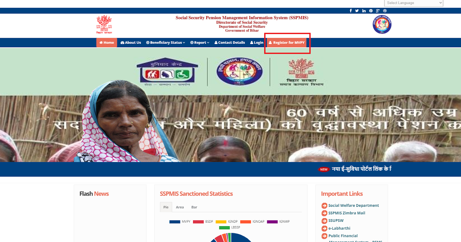 SSPMIS Bihar Portal