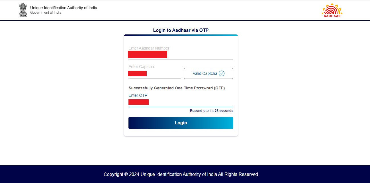 Aadhaar Login 