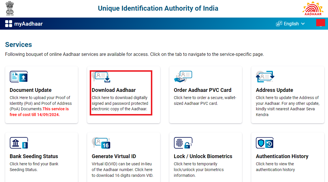 Download Aadhaar