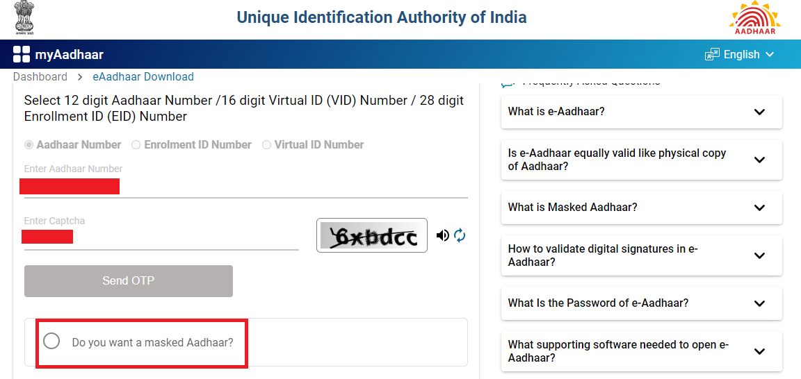 Download Masked Aadhaar Online