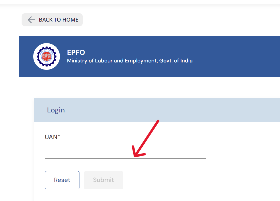 Enter UAN Number to View EPF Passbook