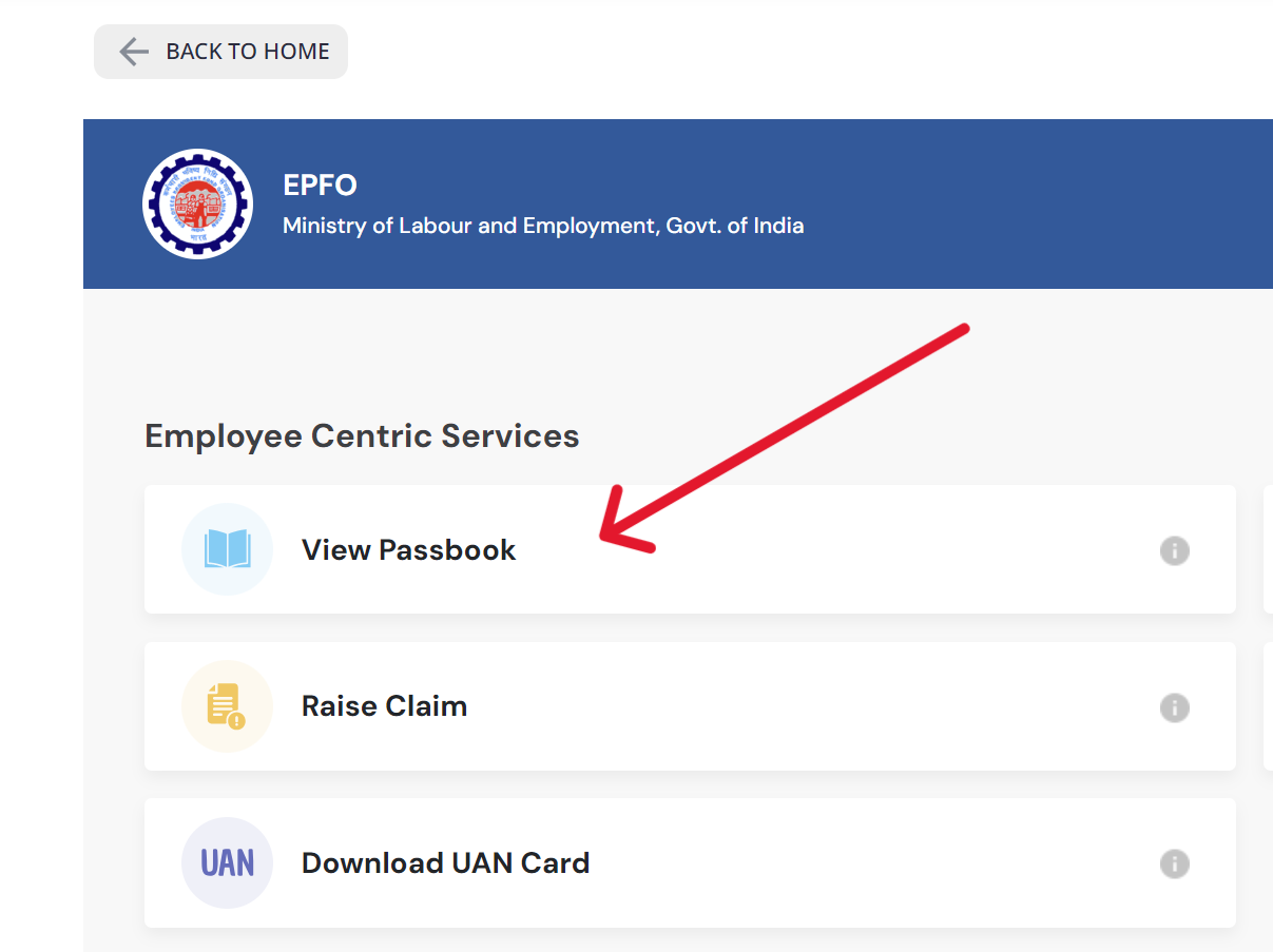 View Passbook of EPFO on UMANG