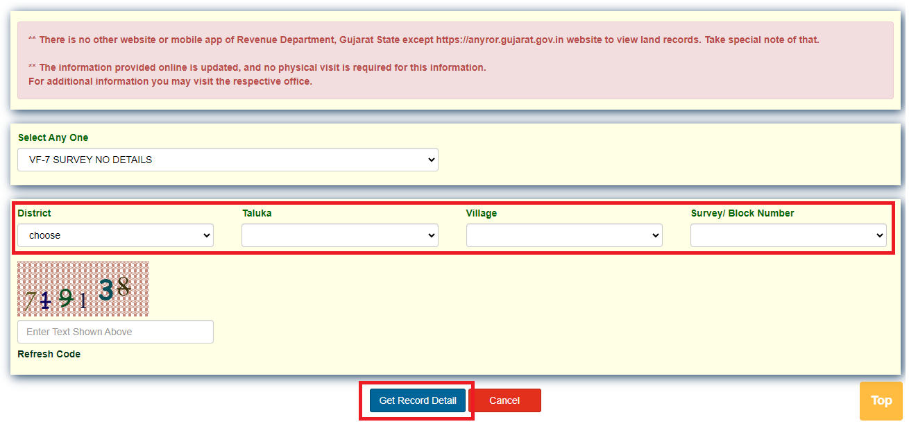 Get Land Record Details