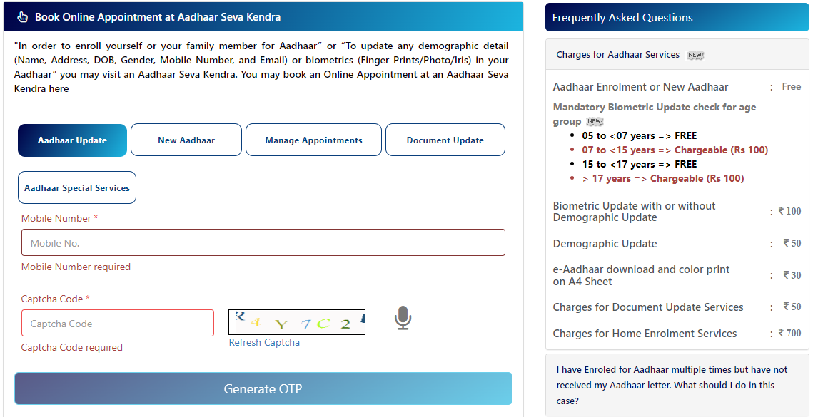 ASK Appointment Booking Page