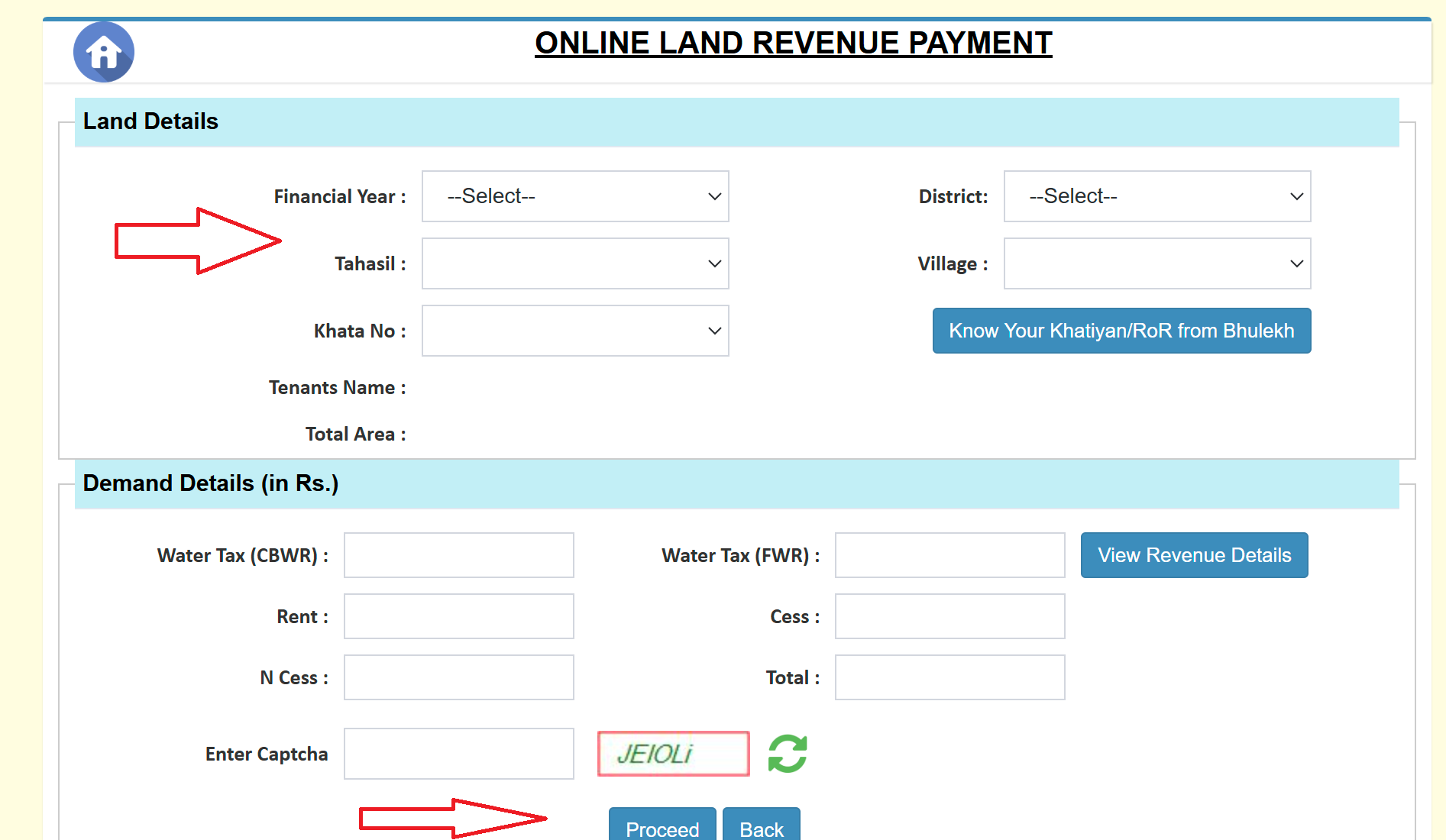 ONLINE LAND REVENUE PAYMENT