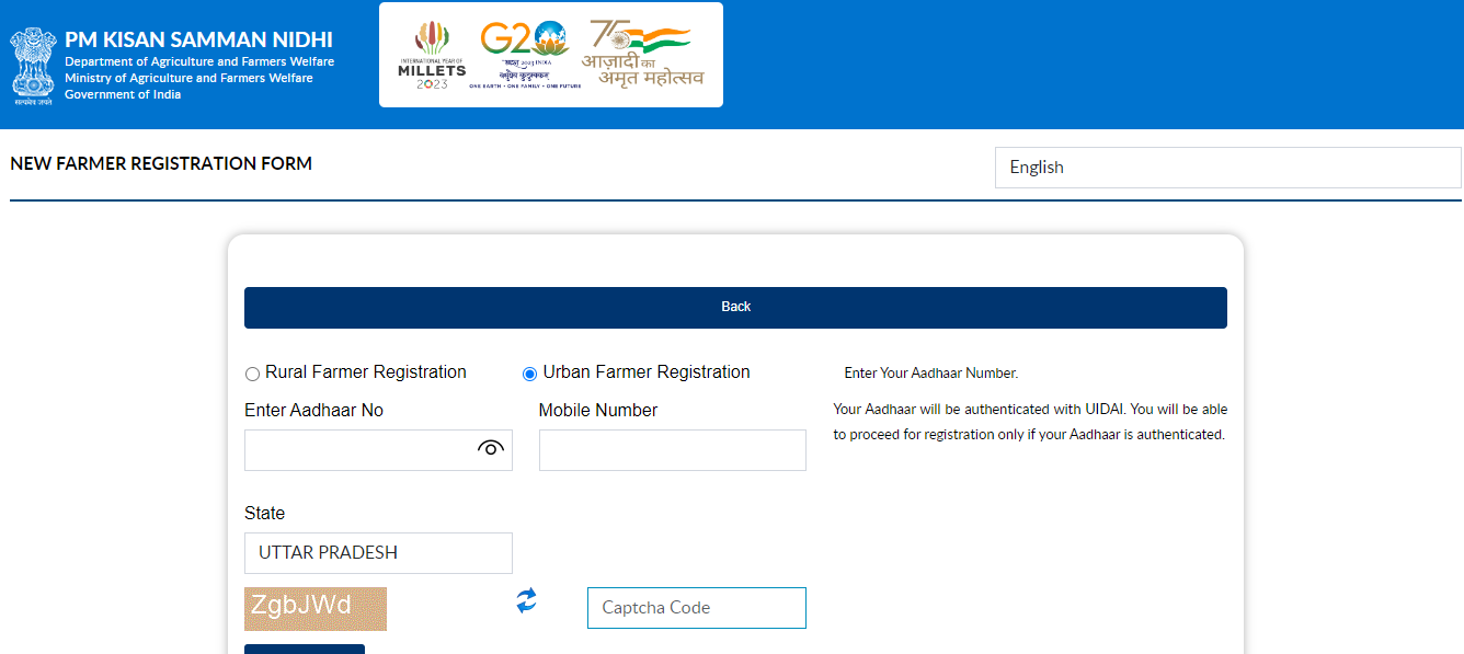 PM Kisan Registration Form