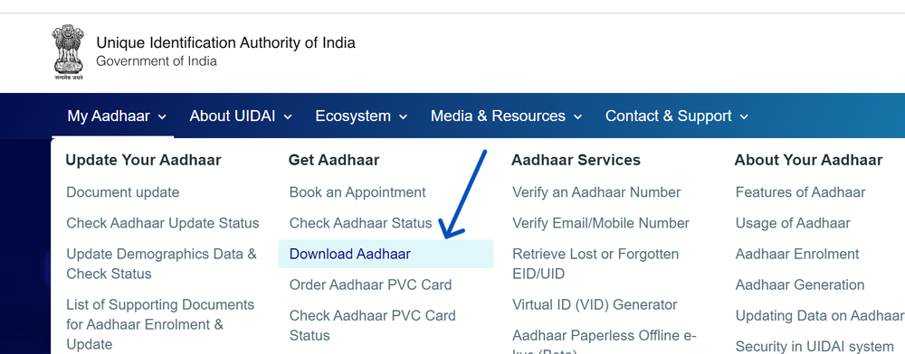 UIDAI - My Aadhaar | Aadhaar Download | Update | uidai.gov.in